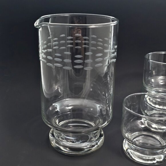 Princess House Heritage Cocktail Pitcher 6 Glasses & Stir Stick server beaker - Picture 4 of 11